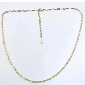 DAINTY Gold  Paper Clip Necklace 18k Gold Plated Chain Layering Necklace